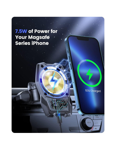 Soporte de Coche OQTIQ Magnético para iPhone MagSafe Negro
