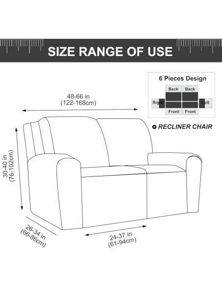 Funda Estirable para Loveseat Reclinable Genina Beige 2 Asientos Funda Estirable para Loveseat Reclinable Genina Beige 2 Asientos