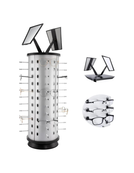 Soporte de Exhibición de Gafas VARIPOWDER Rotativo 360 para 44 Pares Soporte de Exhibición de Gafas VARIPOWDER Rotativo 360 para 44 Pares