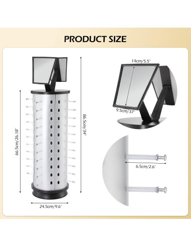 Soporte de Exhibición de Gafas VARIPOWDER Rotativo 360 para 44 Pares
