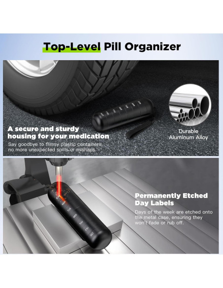 Organizador de Pastillas Zannaki Grande Impermeable 7 Compartimentos Organizador de Pastillas Zannaki Grande Impermeable 7 Compartimentos