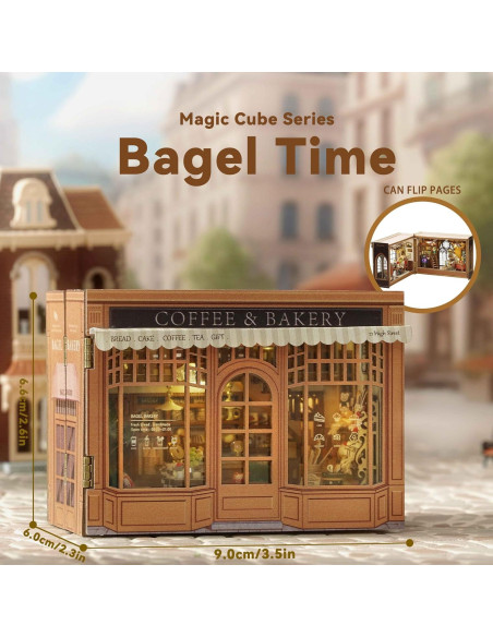Kit Casa de Muñecas Miniatura Flever DIY Tiempo de Bagel Kit Casa de Muñecas Miniatura Flever DIY Tiempo de Bagel