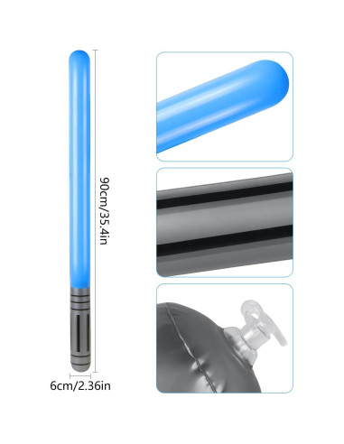 Sable de Luz Inflable 79 cm EVERMARKET - 2 Piezas Azul