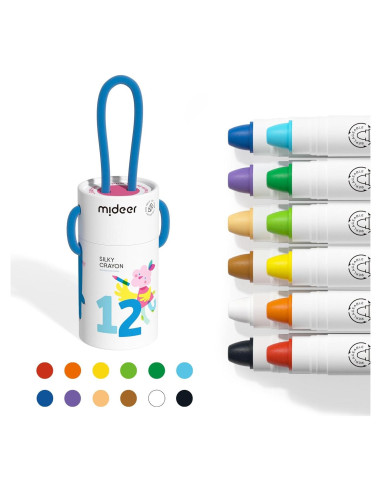 Crayones Twistables MiDeer Jumbo Lavables 12 Colores para Niños