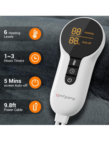 Almohadilla Térmica Eléctrica Comfytemp 1.13kg para Espalda y Cuello