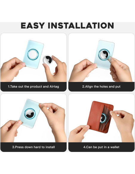 4 Fundas de Tarjeta Ultra Delgadas Natyos para Apple AirTag 4 Fundas de Tarjeta Ultra Delgadas Natyos para Apple AirTag