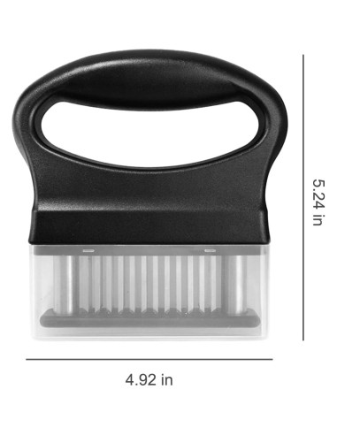 Ablandador de Carne Dorscript Negro 48 Cuchillas Acero Inoxidable