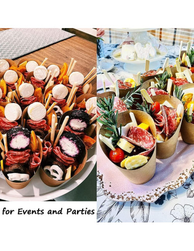 50 Tazas de Papel Kraft Desechables Kingzhuo para Aperitivos