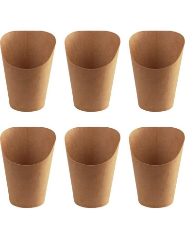 50 Tazas de Papel Kraft Desechables Kingzhuo para Aperitivos