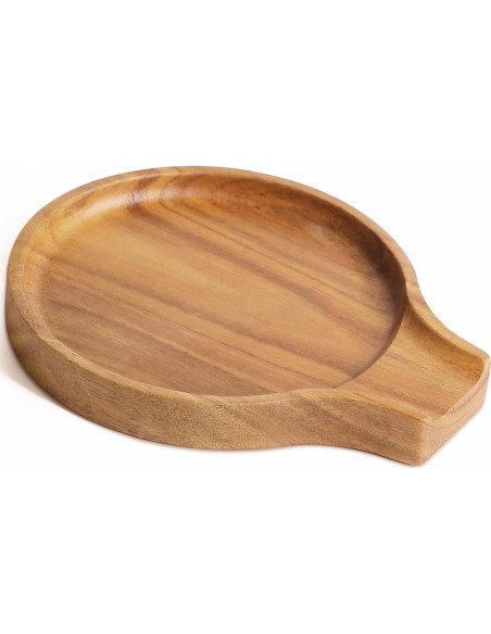 Soporte de Cuchara de Madera de Acacia LBEMEY Antideslizante Soporte de Cuchara de Madera de Acacia LBEMEY Antideslizante