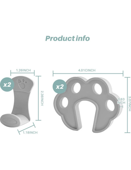 Protector de Puerta Inaya 2 Pack Silicona Gris para Niños Protector de Puerta Inaya 2 Pack Silicona Gris para Niños