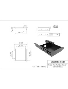 Cajón deslizante Mofangtech para escritorio, Metal Negro, 24.89x24.89x6.35 cm 2