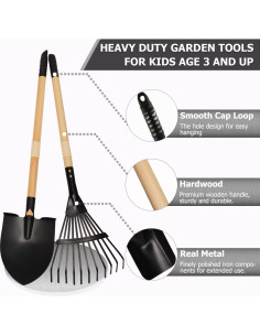 Kit de Jardinería para Niños 7 Piezas CHEERBANK - Herramientas de Madera 2