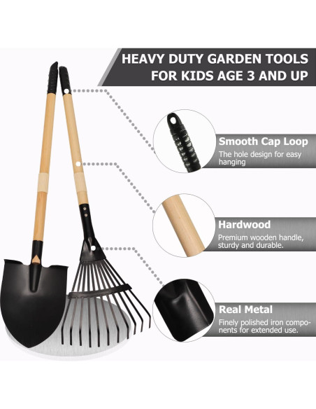 Kit de Jardinería para Niños 7 Piezas CHEERBANK - Herramientas de Madera Kit de Jardinería para Niños 7 Piezas CHEERBANK - Herramientas de Madera