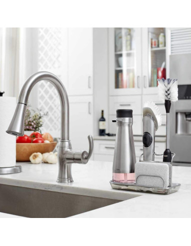 Cepillo de Platos OXO SteeL con Dispensador de Jabón 26.7 cm
