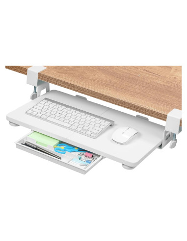 Bandeja de teclado ETHU blanca ergonómica 50x30 cm para escritorio