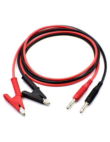 Set de Cables de Prueba 2 Pcs 1 Metro Clip Cocodrilo 14AWG Set de Cables de Prueba 2 Pcs 1 Metro Clip Cocodrilo 14AWG