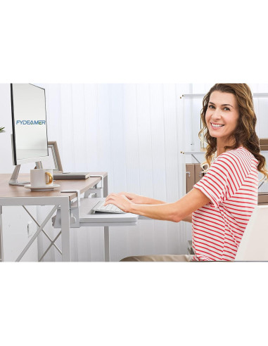 Bandeja de teclado ETHU blanca ergonómica 50x30 cm para escritorio