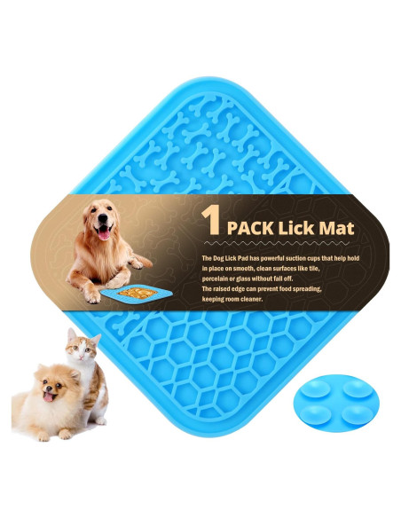 Alfombrilla Lick para Perros y Gatos MooonGem Azul 15cm Alfombrilla Lick para Perros y Gatos MooonGem Azul 15cm