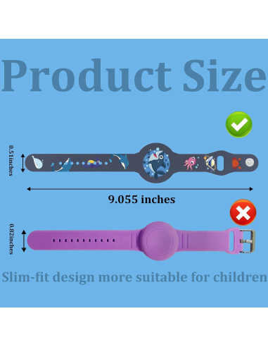 Pulsera AirTag Niños YUEYINGMG Azul Oscuro Silicona Impermeable
