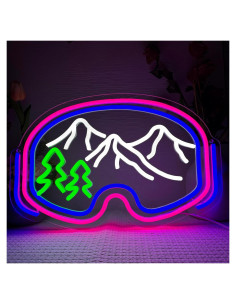 Letrero de Neón LED Gafas de Esquí Symone 40.9x26.4cm USB