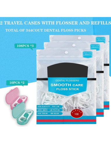 Palillos de Hilo Dental Esimple - 324 Unidades con Estuche de Viaje