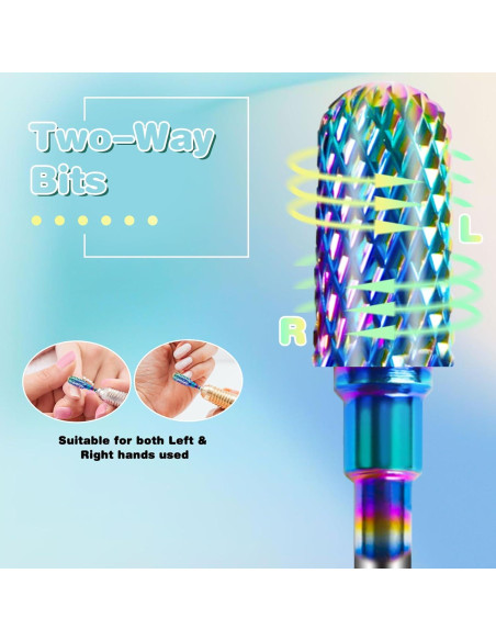 Juego de 6 Brocas para Uñas Rolokit + Cepillo de Limpieza Juego de 6 Brocas para Uñas Rolokit + Cepillo de Limpieza