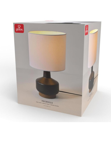 Lámpara de Mesa Cerámica Globe Electric 38.7 cm Beige y Negro