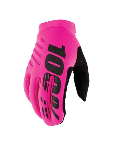 Guantes de Motocross 100% Rosa Neón Extra Grande Térmicos