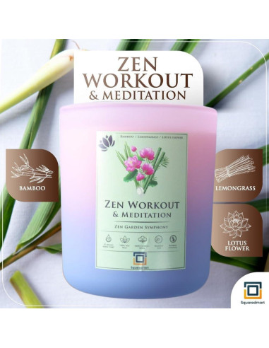 Velas Aromáticas de Soja Squaredmart - 55h de Quema, Zen