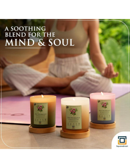 Velas Aromáticas de Soja Squaredmart - 55h de Quema, Zen Velas Aromáticas de Soja Squaredmart - 55h de Quema, Zen
