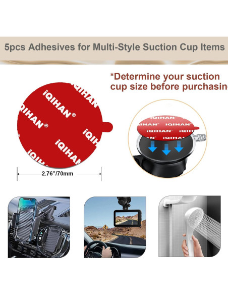 5 Almohadillas Adhesivas Doble Cara 70mm Promkig para Ventosa 5 Almohadillas Adhesivas Doble Cara 70mm Promkig para Ventosa