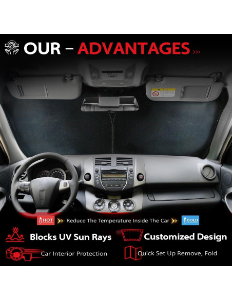 Protector Solar KAYZT para Parabrisas Toyota Camry 2007-2011 Protector Solar KAYZT para Parabrisas Toyota Camry 2007-2011