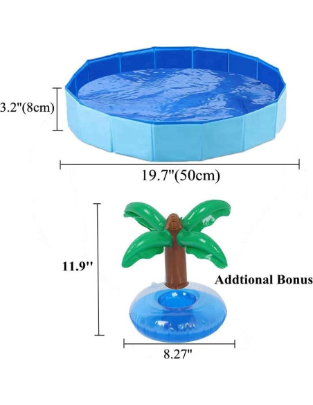 Piscina Plegable para Mascotas HAICHEN TEC 50x8cm Antideslizante Piscina Plegable para Mascotas HAICHEN TEC 50x8cm Antideslizante