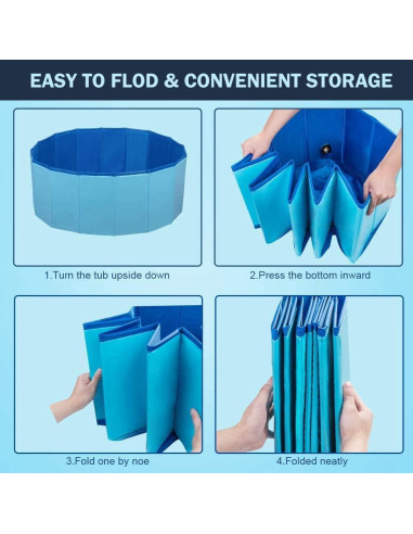Piscina Plegable para Mascotas HAICHEN TEC 50x8cm Antideslizante