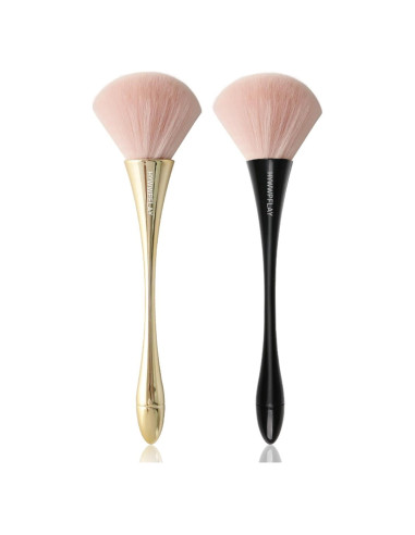 2 Piezas Cepillos de Polvo para Uñas HYWWPFLAY Oro y Negro
