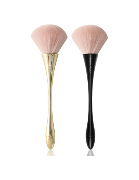 2 Piezas Cepillos de Polvo para Uñas HYWWPFLAY Oro y Negro 2 Piezas Cepillos de Polvo para Uñas HYWWPFLAY Oro y Negro