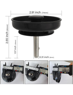 Canasta Coladora y Tapón de Fregadero TGEOND Negro Mate 8.89 cm 2