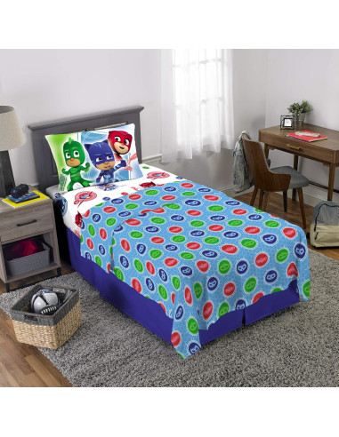Juego de Sábanas Individual Franco PJ Masks Microfibra 3 Piezas