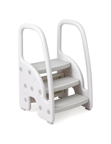 Escalera de 3 Pasos GarveeLife Gris Antideslizante