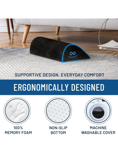 Reposapiés ergonómico Everlasting Comfort negro 43x24 cm
