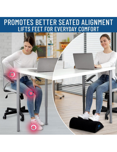 Reposapiés ergonómico Everlasting Comfort negro 43x24 cm