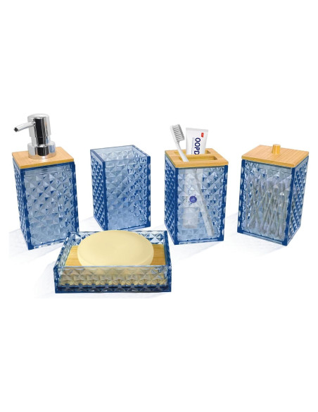 Juego de Accesorios de Baño Azul Seeatoo 5 Piezas Juego de Accesorios de Baño Azul Seeatoo 5 Piezas