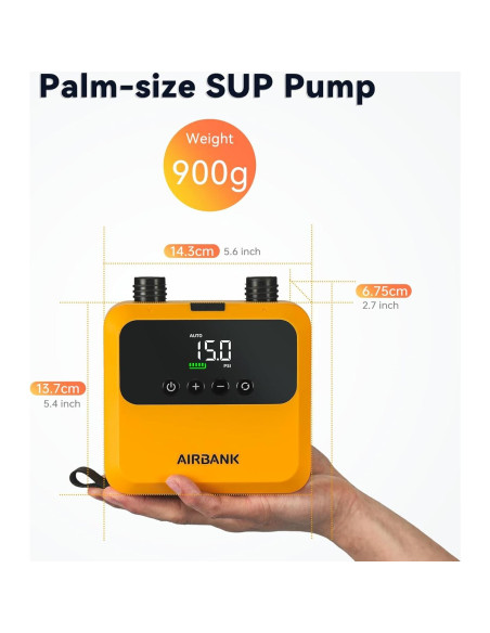 Bomba de Aire Eléctrica AIRBANK Pulse Pro 20PSI Mini Portátil Bomba de Aire Eléctrica AIRBANK Pulse Pro 20PSI Mini Portátil