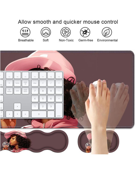 Conjunto de Reposamuñecas Ergonómico 4 en 1 FVAENDHIO XXL Conjunto de Reposamuñecas Ergonómico 4 en 1 FVAENDHIO XXL