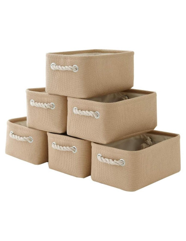Cesta de Almacenamiento TheWarmHome 6 Piezas 30x19.8x13.2 cm Beige