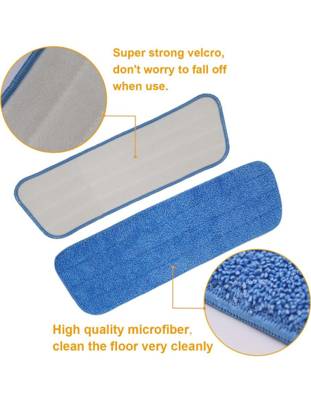 Paquete de 10 almohadillas de mopa plana microfibra 40 cm LOSYHU Paquete de 10 almohadillas de mopa plana microfibra 40 cm LOSYHU