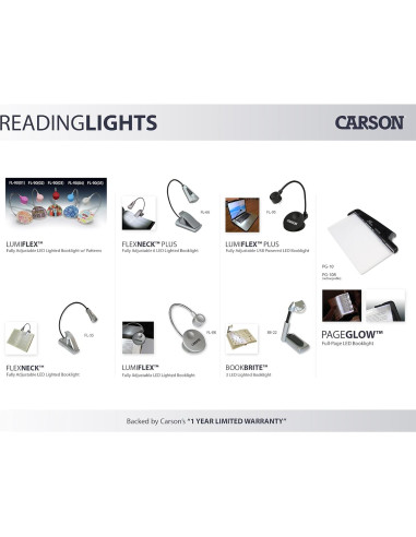 Luz de Lectura LED Carson FlexNeck Ajustable Plata FL-55