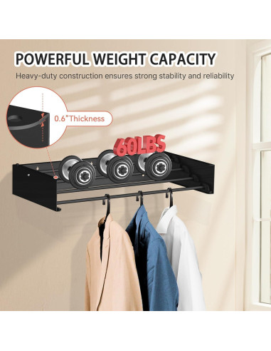 Estante de Secado de Ropa Plegable FOCHIER F 60 cm Negro
