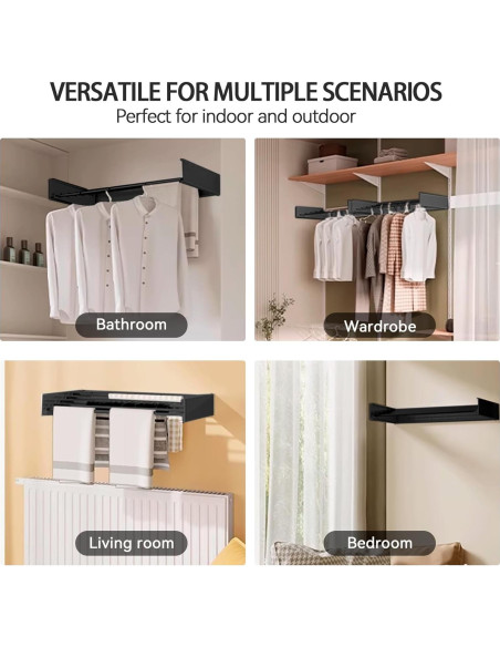 Estante de Secado de Ropa Plegable FOCHIER F 60 cm Negro Estante de Secado de Ropa Plegable FOCHIER F 60 cm Negro